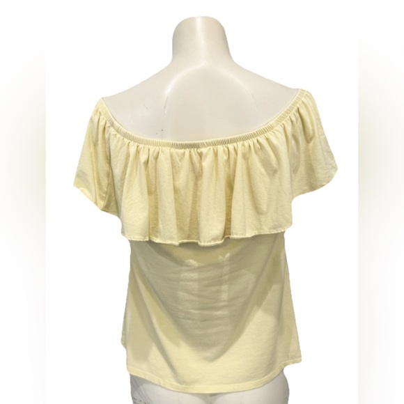 Lilly Pulitzer Off The Shoulder Top Ruffle Women’s XS Vanilla Yellow - Picture 3 of 7